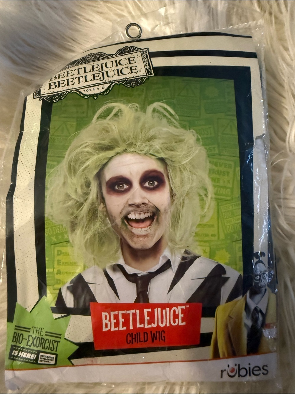 Robes Beetlejuice Child Wig - Light Green Costume Wig (E7)